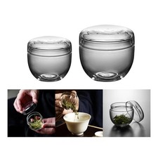 Teedose aus Glas, helle Textur