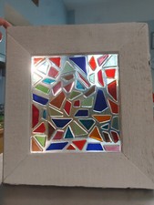 Glas Bild bunt abstrakt Fusing