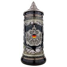 Bierkrug mit Deckel Deutschland Steinkrug Klassisches Bierseidel mit Spitzdeckel