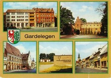 07-C133 Ansichtskarte Gardelegen Altmark Markt Salzwedler Tor Rathaus Anhalt DDR
