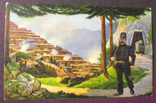 AK  Steiermark,   Litho,  Eisenerz,  Erzberg  Bergbau,  Bergarbeiter,