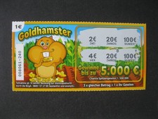Rubbellos von LOTTO Brandenburg aufgerubbelt kein Gewinn "NIETE" - Goldhamster