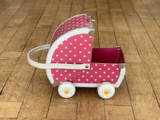 Tasche / Puppen-Kinderwagen vintage 60er Polkadots rot mit weißen Punkten 