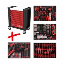 KS Tools Werkstattwagen P10 mit 241 Werkzeugen in Schwarz