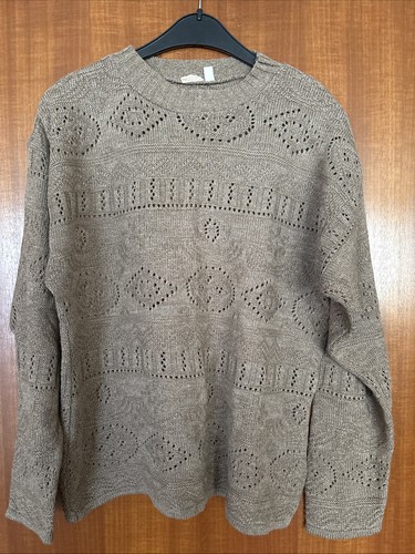 Pullover lochmuster braun - lochmuster,