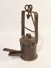 Grubenlampe aus Eisenblech /