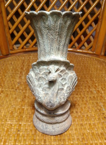 Alte bronze pfau statue - pfau, vasen