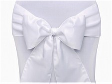 5 Stück Satin Schleifen Stuhlschleifen Läufer Taft Schleife Hochzeit weiß