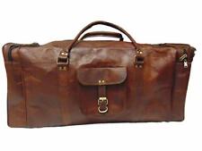 Große braune Leder-Handgepäck-Reisetasche aus Ziegenleder schönes Wochenendge...