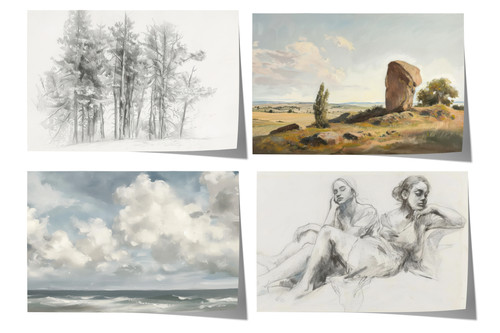 Moderne landschaft figuren - moderne, &