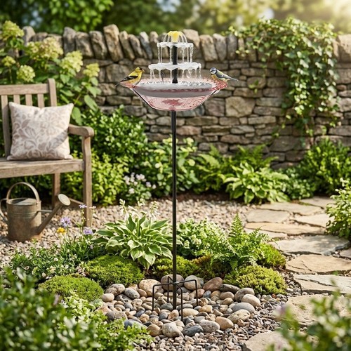 Solar vogeltränke brunnen mit - vogeltränke,