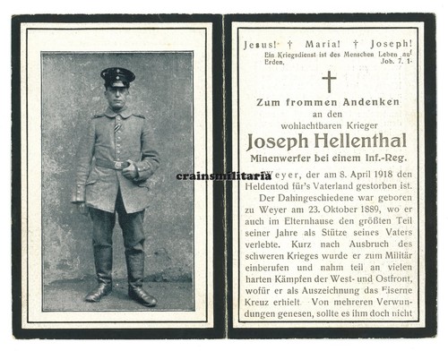 Orig sterbebild minenwerfer - orig.,