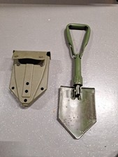 Alter BW Bundeswehr Klappspaten mit Tasche Spaten Feldspaten oliv mit Hülle 