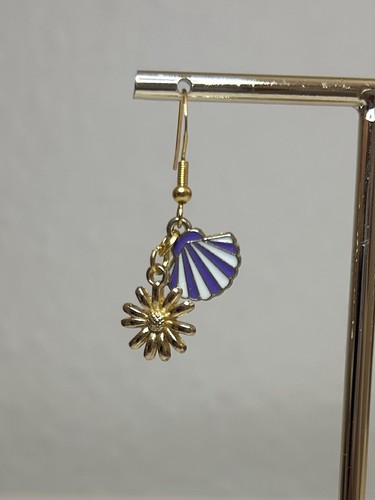 Hängeohrringe muschel blume - hängeohrringe,