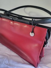 Tolle Ledertasche von Sempre. rot schwarz Top Zustand Handtasche Henkeltasche