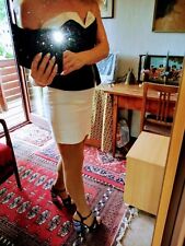 Corsagenkleid schwarz-weiß mit durchgehendem Reißverschluss hinten, Größe 36