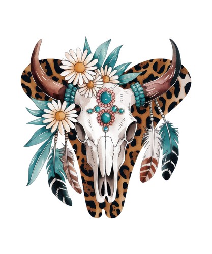 Leopard western schädel 9x9 - western,