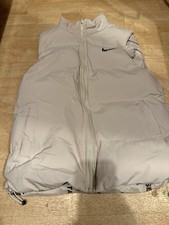 Nike Vintage Daunenweste Steppjacke Pufferweste Beige Solo Swoosh Winter Warm