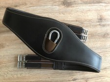 Ledersattelgurt ATH"Soft Contact" mit Karabiner, anatomisch geformt, neu