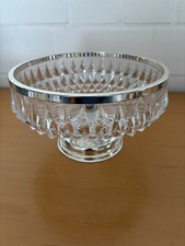 Alte WMF Kristallschale Obstschale mit versilberten Fuß + Schale