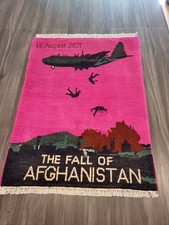 NEU Wunderschön Handgefertigter Afghanischer Kriegsteppich 86 cm x 63 cm