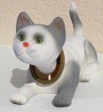Wackel Figur Katze hell grau