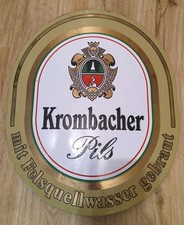 Emailschild Krombacher Pils Bier Brauerei Werbung Boos & Hahn wohl 70er 80er Jh.