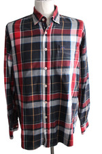 Claudio Campione Regular Fit Langarm Hemd Gr. L Rot-Blau