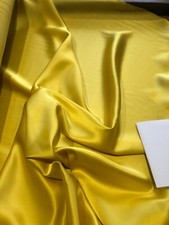 Kreppsatin aus reiner Seide, 114 cm, leuchtend gelb, halber Meter verkauft