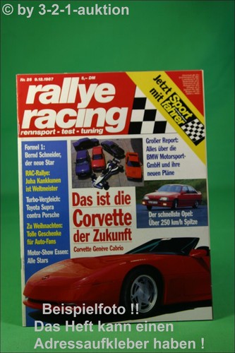 Rallye racing corvette - racing, 25/87