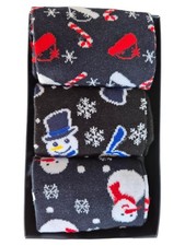 Jack&Jones Herren Socken 3er Pack Weihnachtsmotiv Schneemann One Size Mehrfarbig