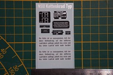1:6 WW2 NSU Kettenkrad Typenschilder Decals für Dragon o.ä.