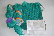 Wolle / Wollreste / Wollpullover / angefangen + 250g / grün Glitzer