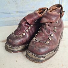 B2344 Alte Skischuhe | Leder | Ski Schuhe | RAR um 1940 | sehr dekorativ