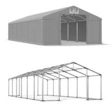 6x12 Industriezelthalle Werkstattzelt Weidezelt Zelthalle 12x6 grau PVC W