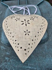 Großes Herz zum Hängen Teelichthalter Fensterdeko Windlicht Shabby Vintage GR. L