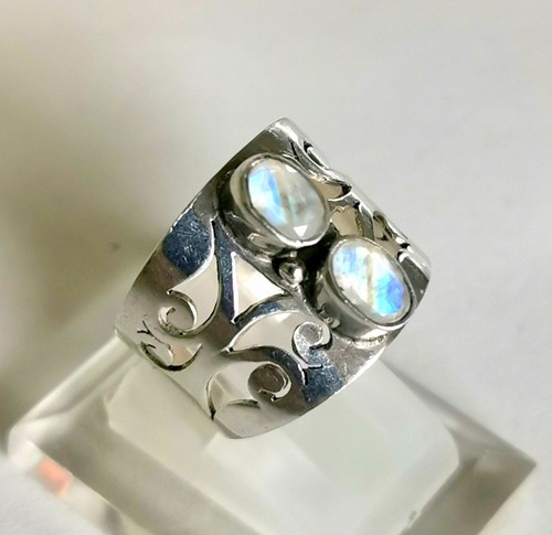 Ring mit regenbogen - ring, mondstein