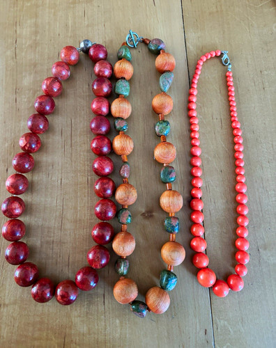 Perlenketten handarbeit - 3x,