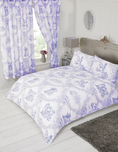 Toile jouy blau bettbezug - toile,