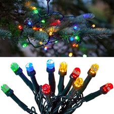 LED Lichterkette Diamond Star Light IP44 innen & außen Bunt Timer 200 LEDs 15m