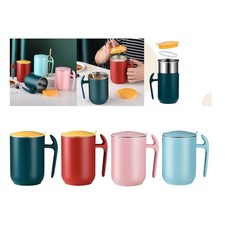 550 ml Thermo-Kaffeetasse mit Deckel und Griff, Vakuum-Kaffeebecher,