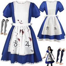 Cosplay Alice Madness Returns Maid Kleider Gruselige Halloween Kostüme Anzüge