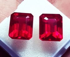 Paar Natürlich Rubin Rot