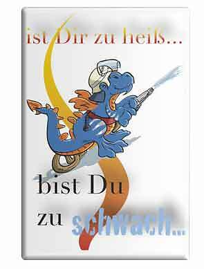 Metallmagnet feuerwehrdrache - metallmagnet, "feuerwehrdrache