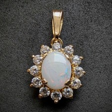 Vintage Anhänger 14k 585 Gold Opal alt