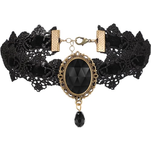 Jadive schwarz choker gothic - schwarz,