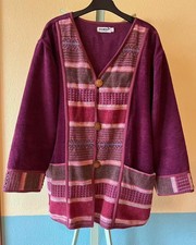Panda echt vintage Strickjacke Mantel bunt hippie kimono 100%Baumwolle Gr:L