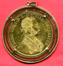 ÖSTERREICH 1915 4 Dukaten 986/1000 Gold Franz Joseph und Einfassung 750 Gold