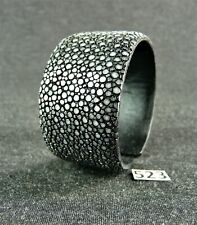 523) Rochenleder Armreif 3 cm Breit verstellbar 17 - 20 cm Stingray Leather