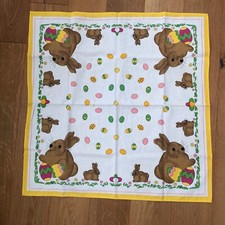 Tischdecke Mitteldecke Ostern Ostereier 90 x 90 cm Vintage 90er